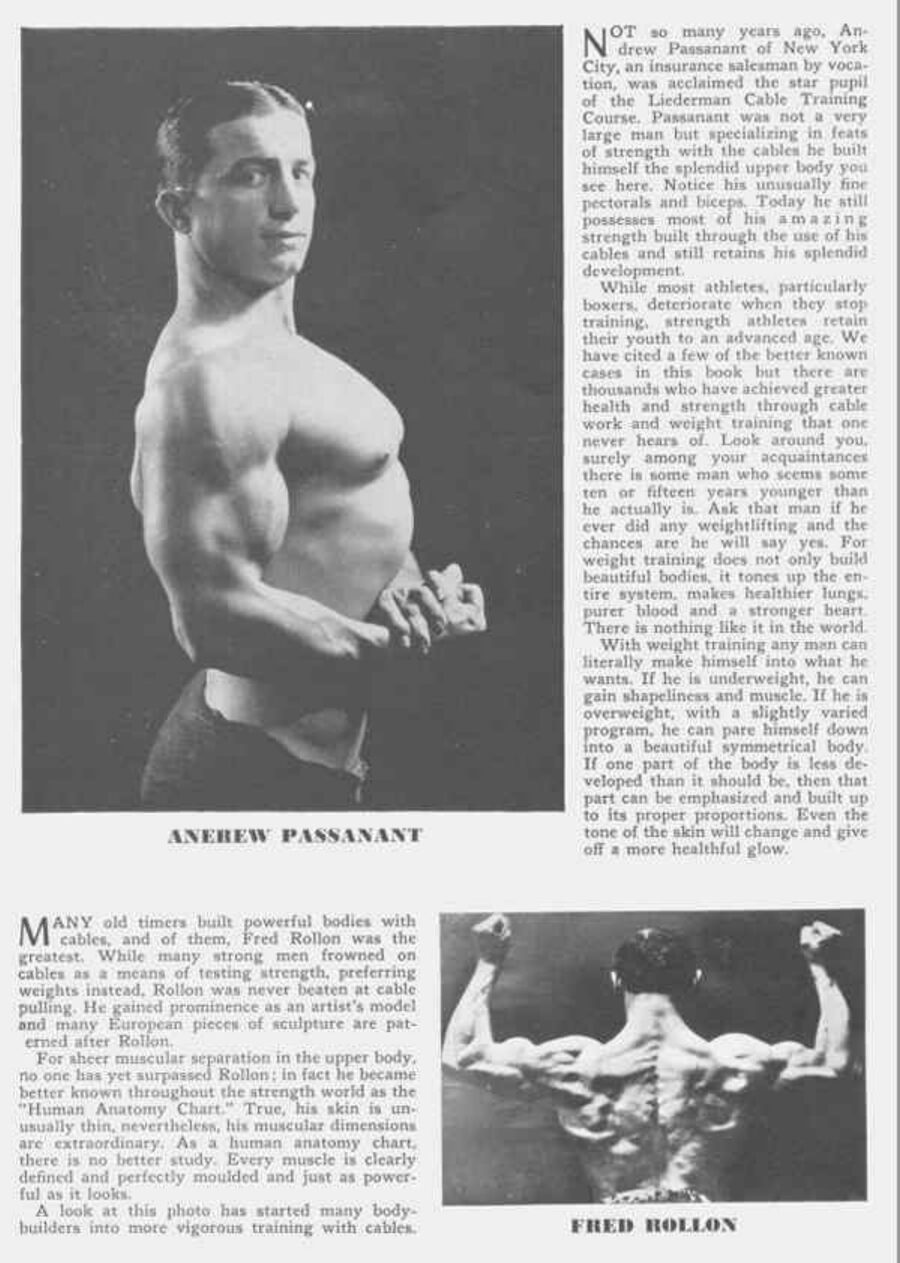 Andrew Passanant (왼쪽, 케이블 트레이닝)과 Fred Rollon (오른쪽, '인체 해부도').