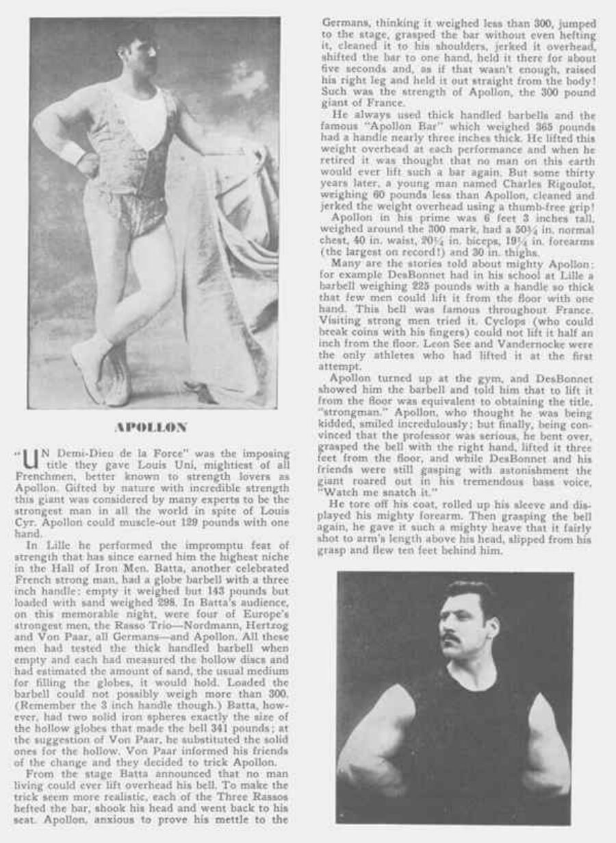 Apollon (본명 Louis Uni). '힘의 반신반인'. 3인치 손잡이의 Apollon Bar로 유명.